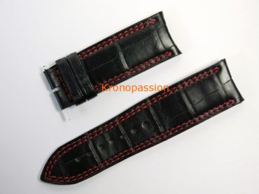 Jaeger-LeCoultre Black Alligator Strap with Double Red Stitch 22mm